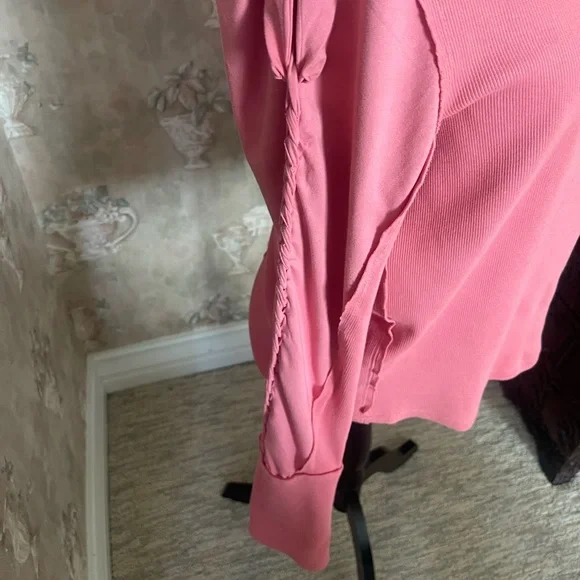 FREE PEOPLE DAISY CHAIN LONG SLEEVE ROSE PINK TOP EXTRA LARGE - Picture 6 of 6